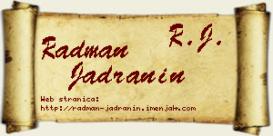 Radman Jadranin vizit kartica